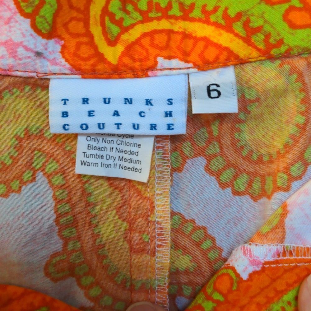 Trunks Beach Couture Colorful Paisley Bermuda Shorts Size 6 - Picture 6 of 9